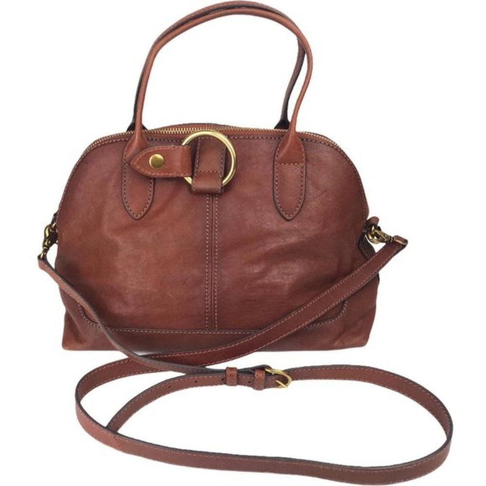 Frye Leather Ring Dome Satchel Handbag